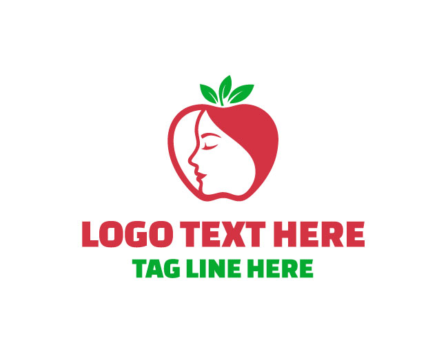 Stylish Apple Girl Logo
