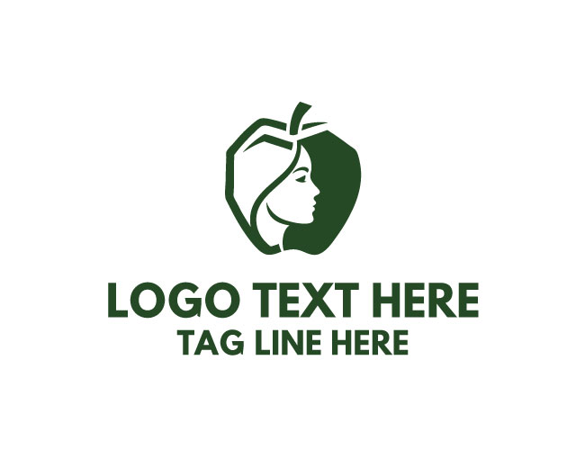 Minimal Apple Girl Logo