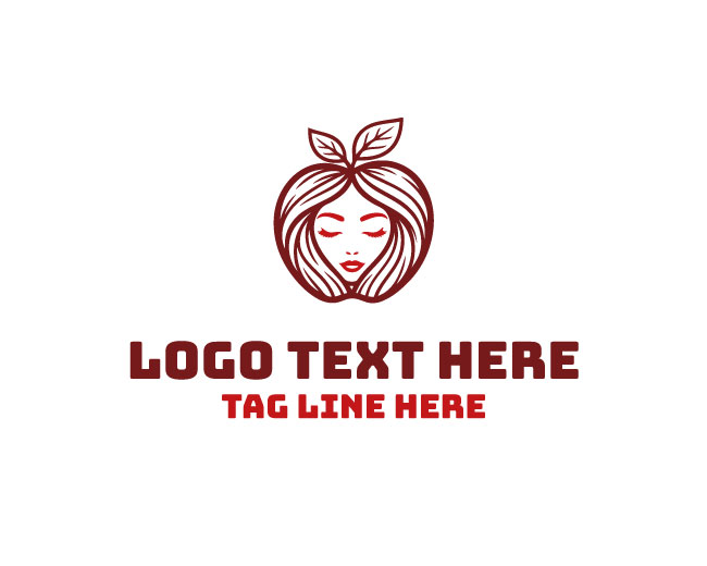 Stylish Apple Girl Logo