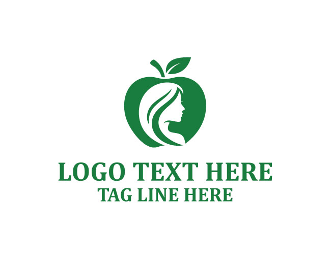 Elegant Style Apple Girl Logo