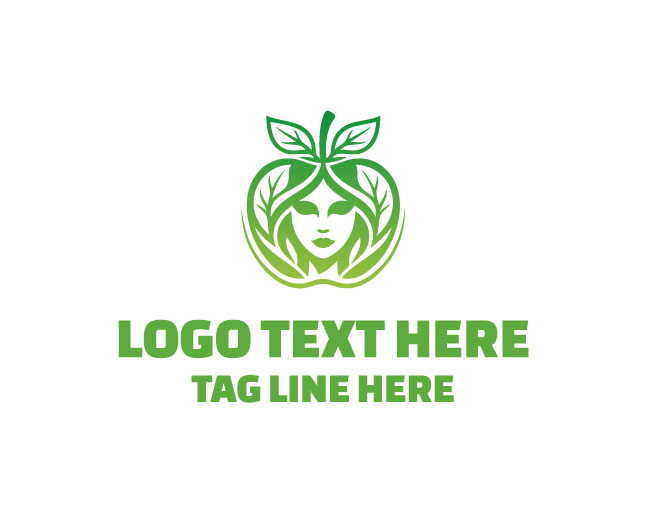 Artistic Apple Girl Logo