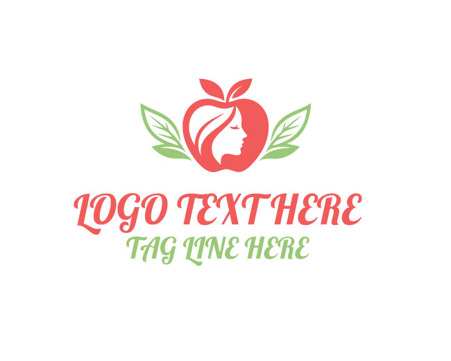 Imaginative Apple Girl Logo