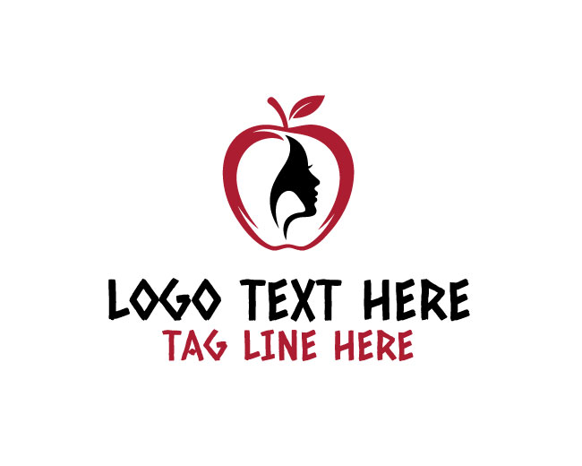 Expressive Apple Girl Logo