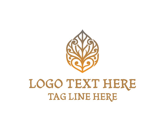 Stylized Leaf Swirl Logo