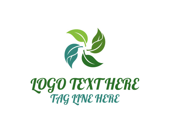  Botanical Leaf Swirl Logo