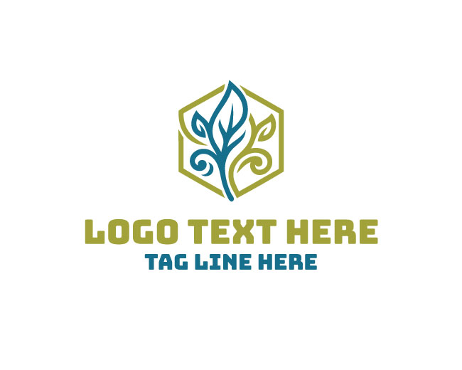  Organic Flow Leaf Logo