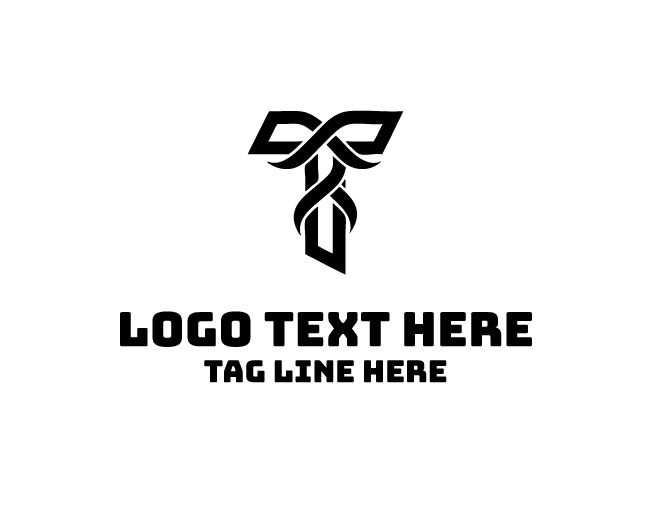 Ribbon Stylish Letter T Logo