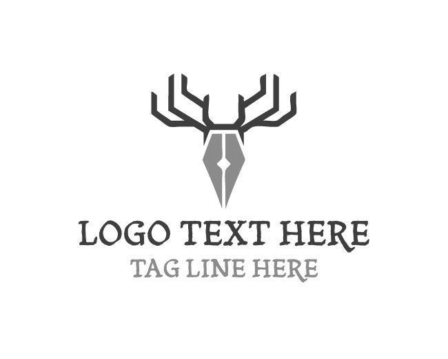 Minimal Modern Deer Pen Logo
