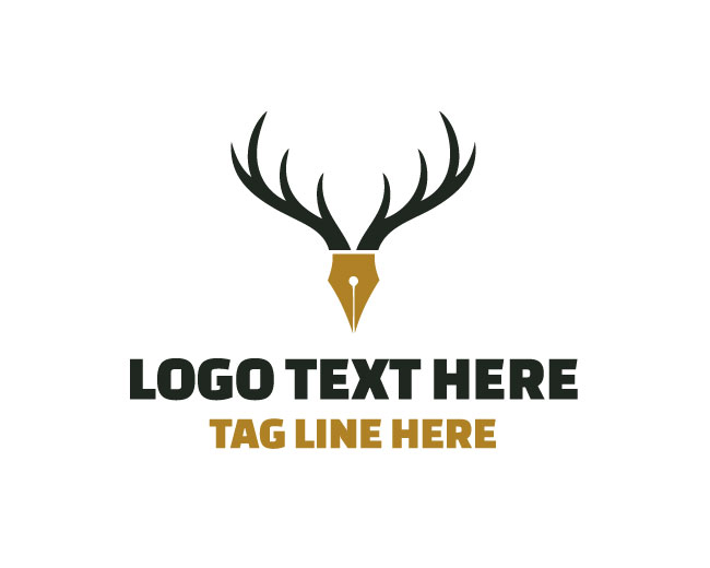 Premium Modern Deer Pen Logo