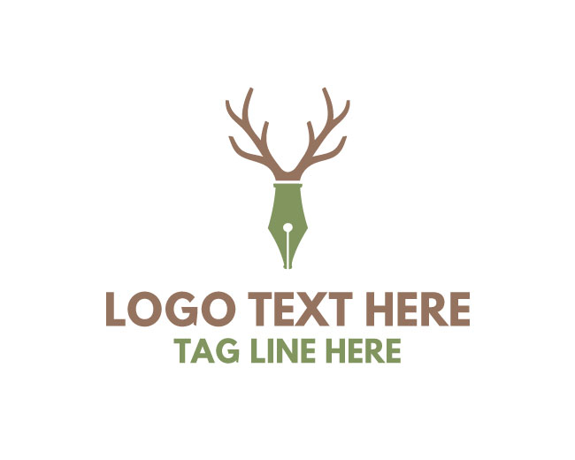 Refined Modern Deer Pen Logo