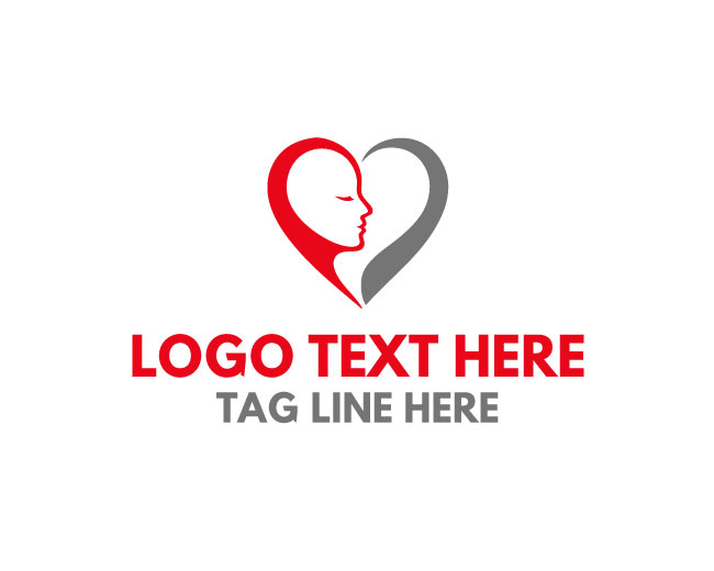  Modern Human Head Love Logo