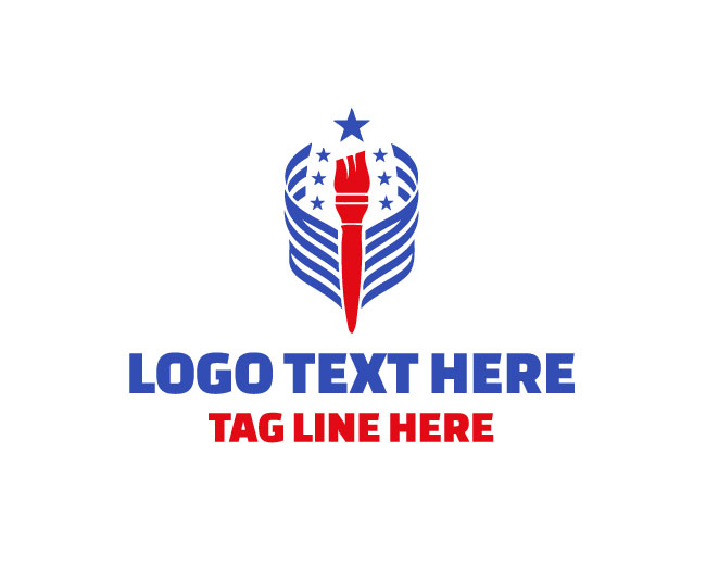 USA Painter Brush Logo
