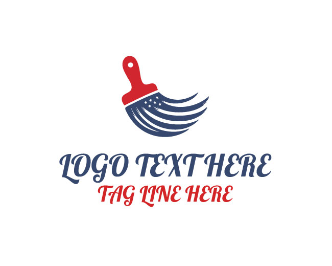 USA Painter Brush Logo