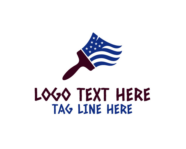 USA Painter Brush Logo