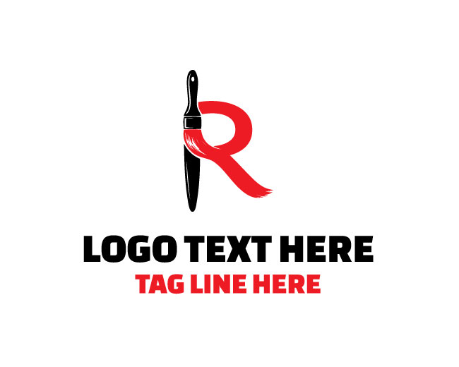 Bold Letter R Painter Logo