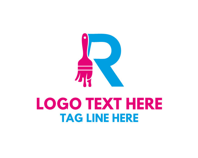 Artistic Letter R Paint Logo