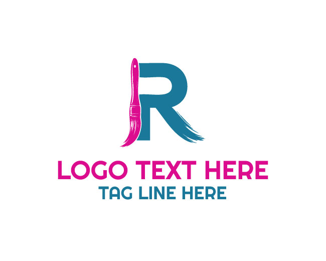 Minimal Letter R Paint Mark