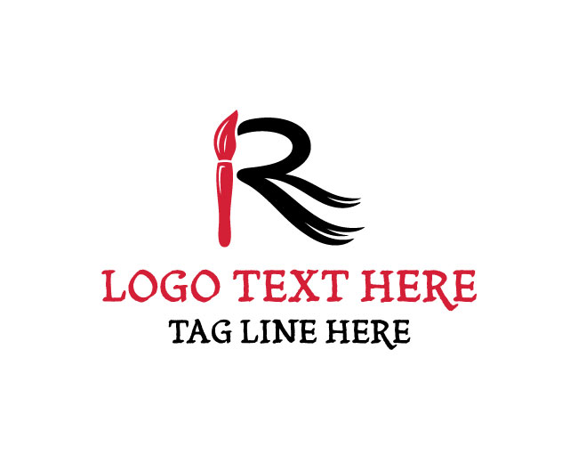 Modern Letter R Paint Logo
