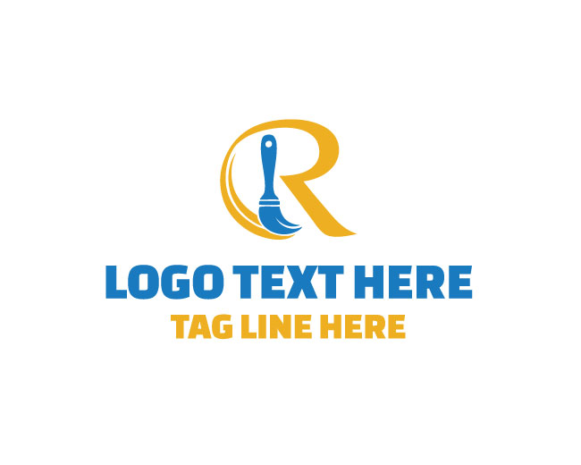 Modern R Brush Logo