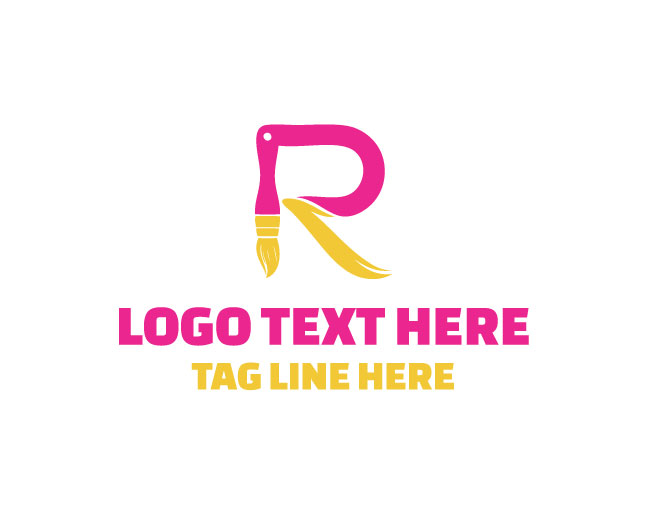 Beautiful Letter R Paint Logo
