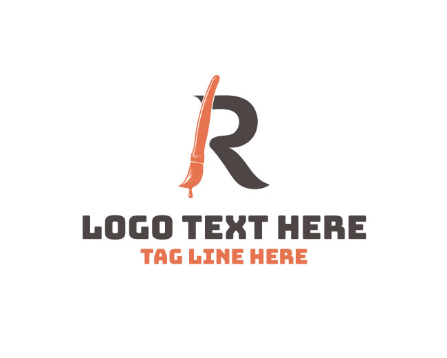 Beautiful R Art Paint Logo