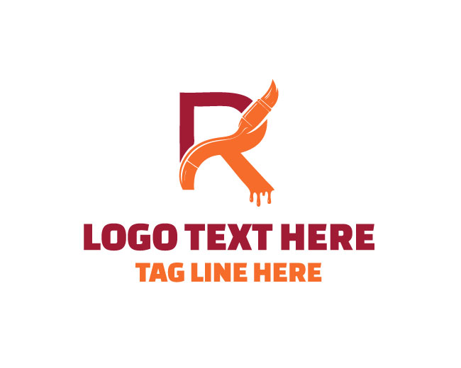 Beautiful R Creative Paint Logo