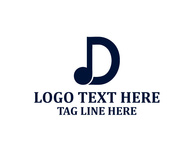 Modern Letter D Music Logo