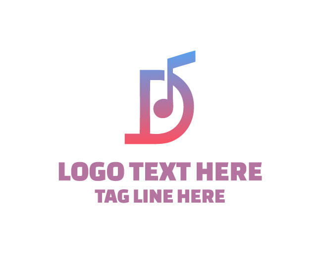  Stylish Letter D Music Logo