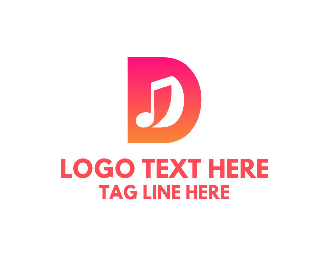Clean Letter D Music Logo