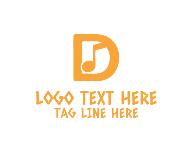 Beautiful Letter D Music Logo