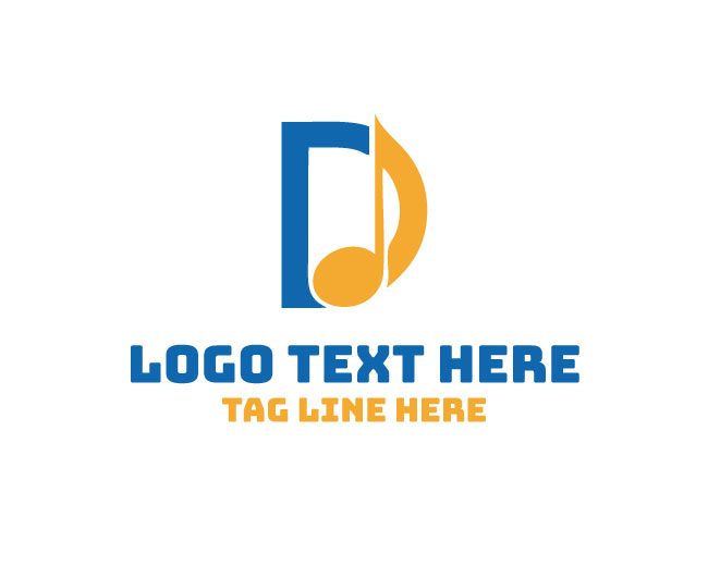 Minimal Letter D Music Logo