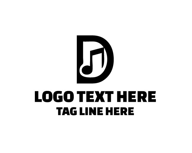 Music Note Letter D Logo