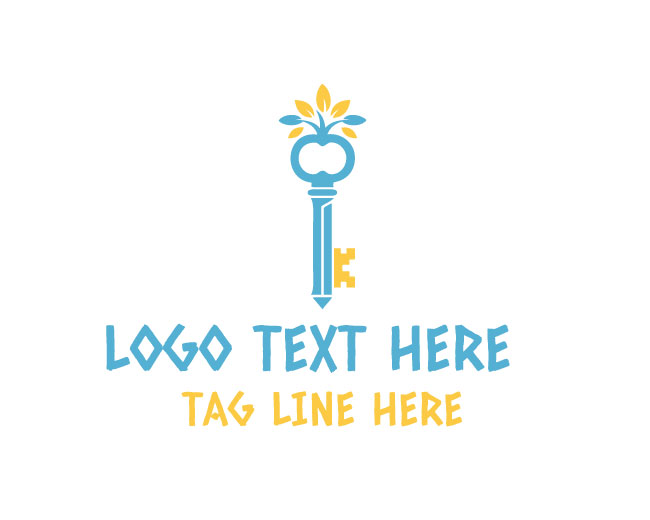 Stylish Rooted Key Tree Logo