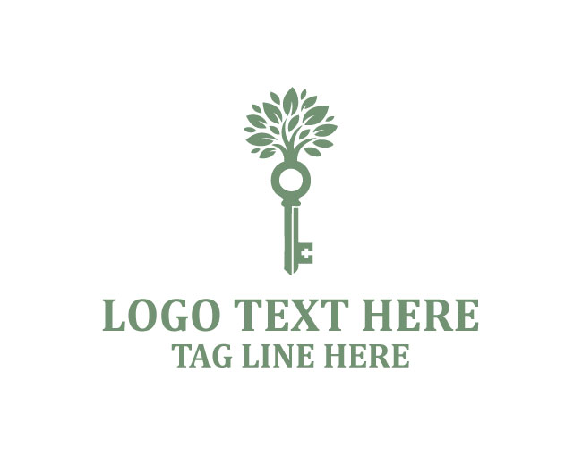 Stylish Key Bloom Tree Logo