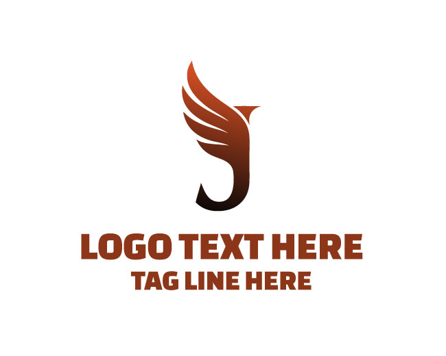 Stylish Letter J Wings Logo