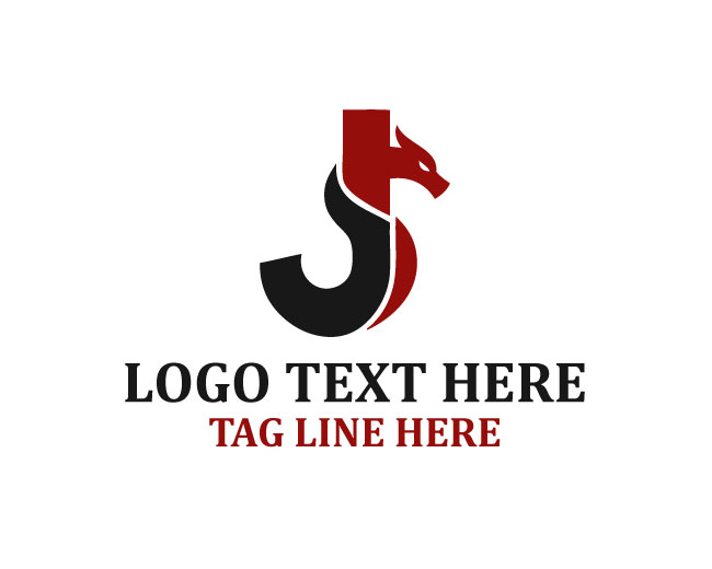 Letter J Dragon Logo