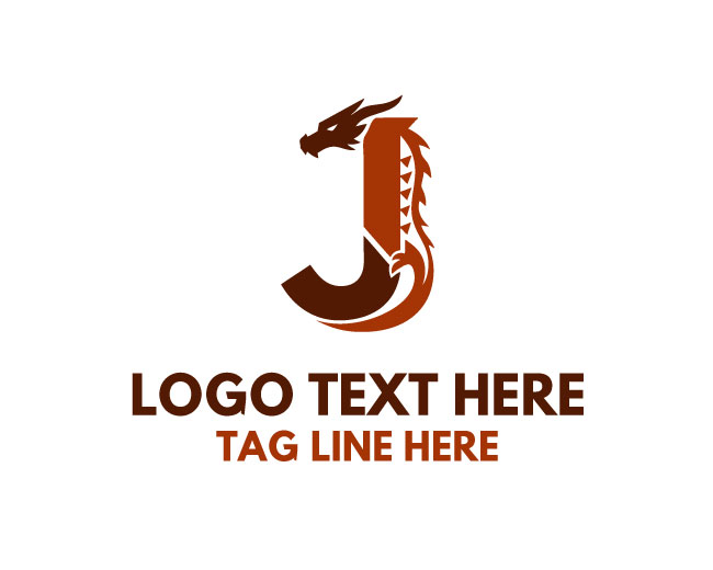 Stylish Dragon J Logo