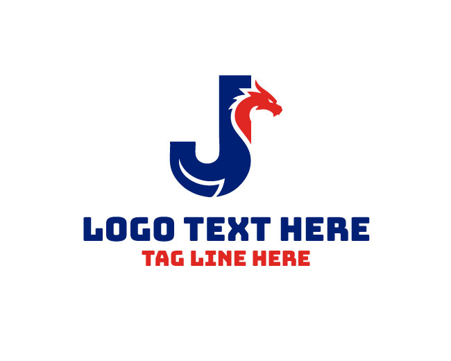 Modern Dragon Letter J Logo