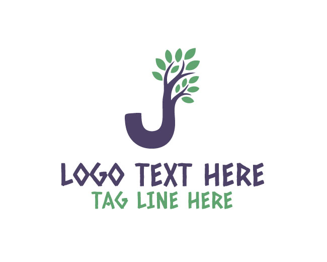  Modern Letter J Tree Logo