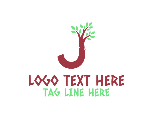 Clean Letter J Tree Logo