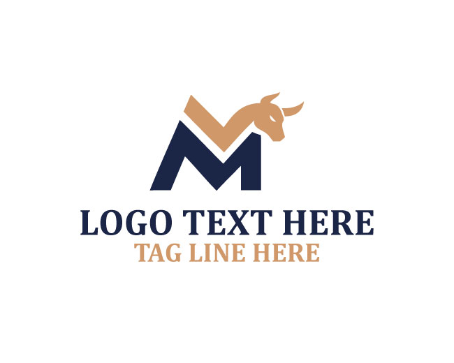 Modern Letter M Bull Logo