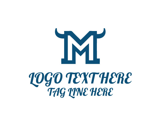  Premium Letter M Bull Logo