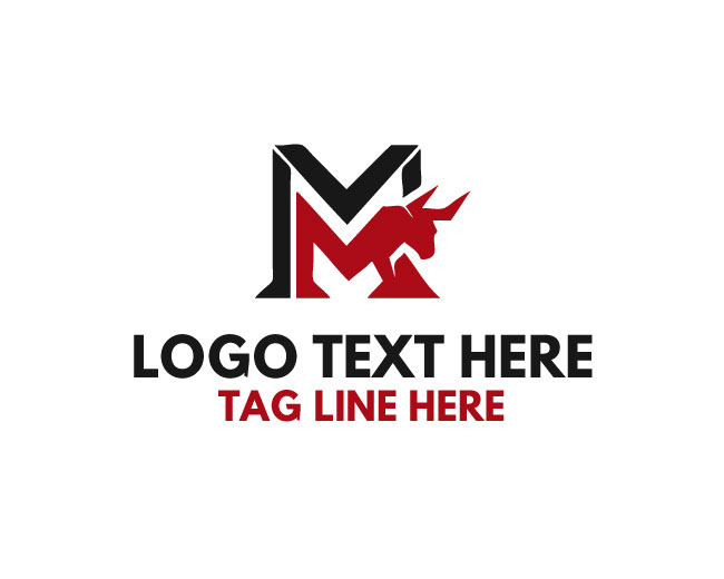 Clean Letter M Bull Logo
