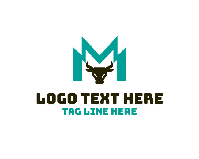  Minimal Letter M Bull Logo
