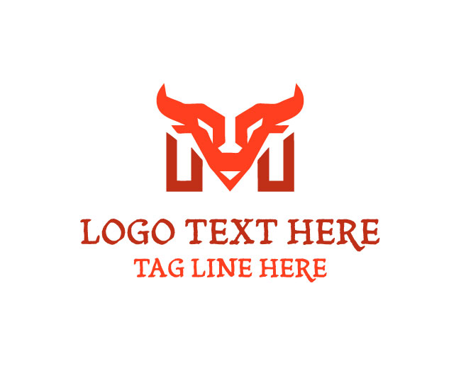 Unique Modern M Bull Logo