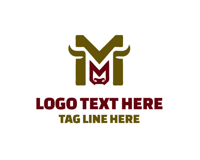 Professional Letter M Bull Logo