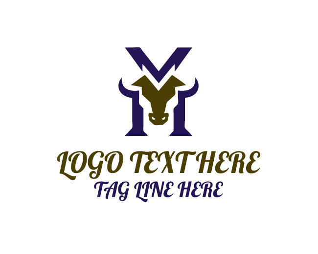 Dynamic Letter M Bull Logo