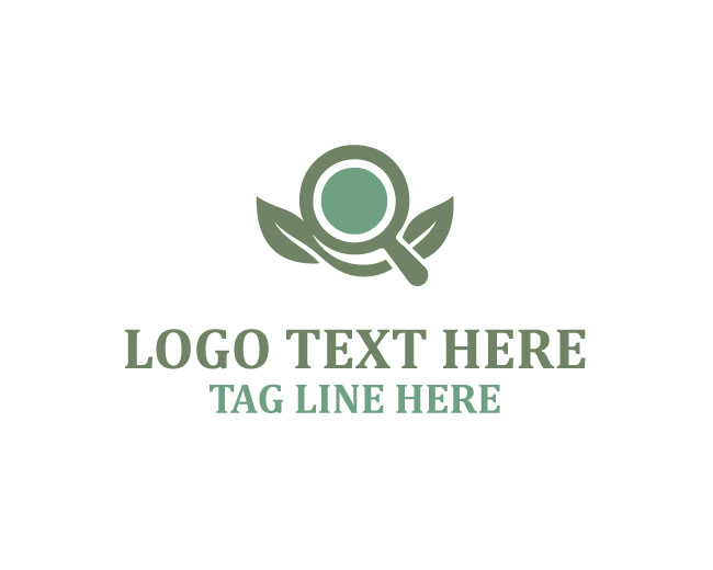 Modern Eco Magnifying Glass Logo