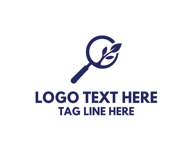 Unique Eco Magnifying Glass Logo