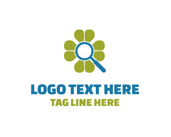 Stylish Leaf Magnifier Logo